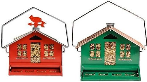 Miniatura 9 de Comedero para aves Perky-Pet Ardilla Be Gone II, casa de campo, Rojo