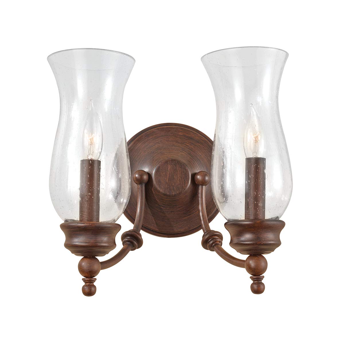 Loops Light/Bronze Twin Wall - Sconce - Heritage - Led E14 60W Bulb
