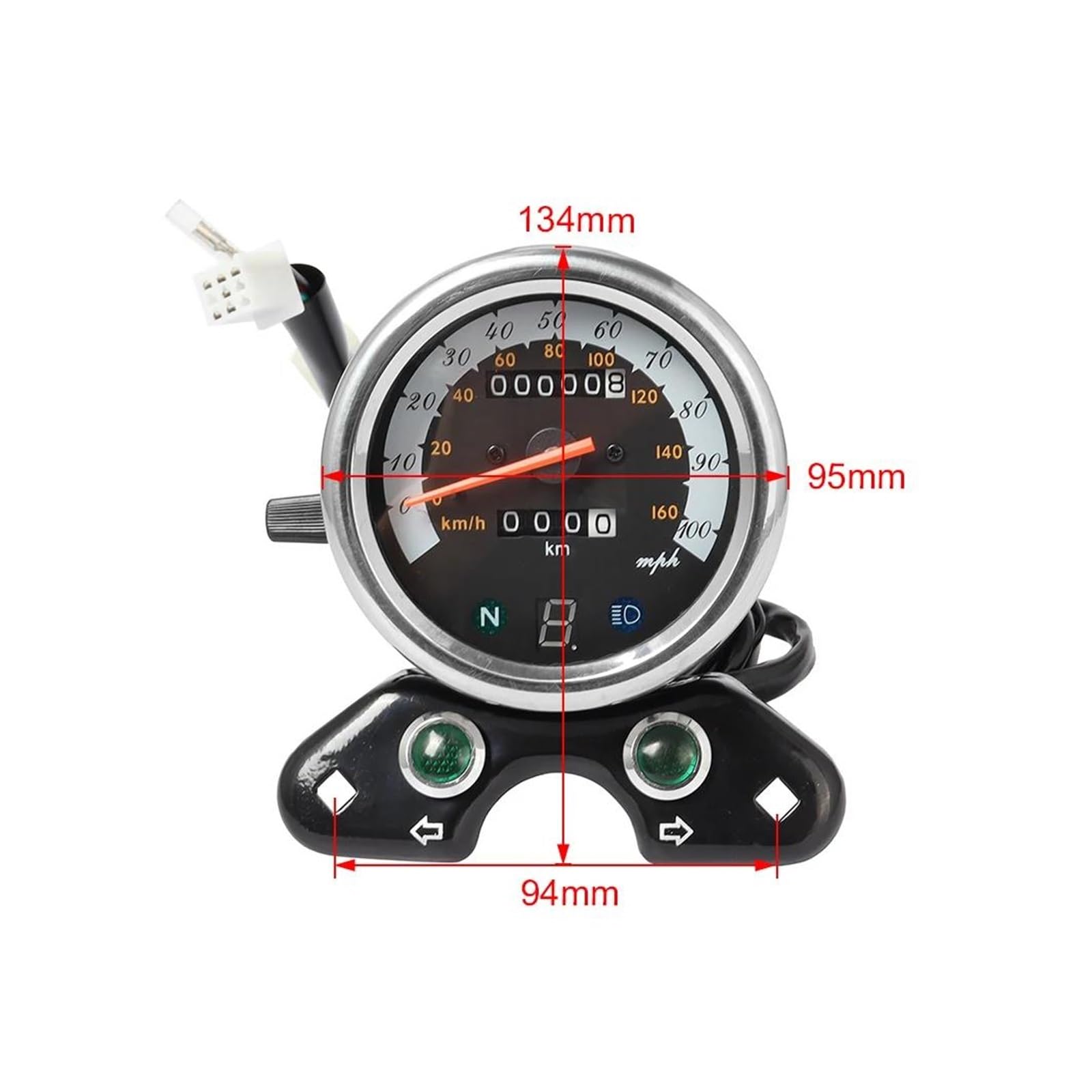 Pour Cafe Racer, tachymètre, 12V Compteur kilométrique universel