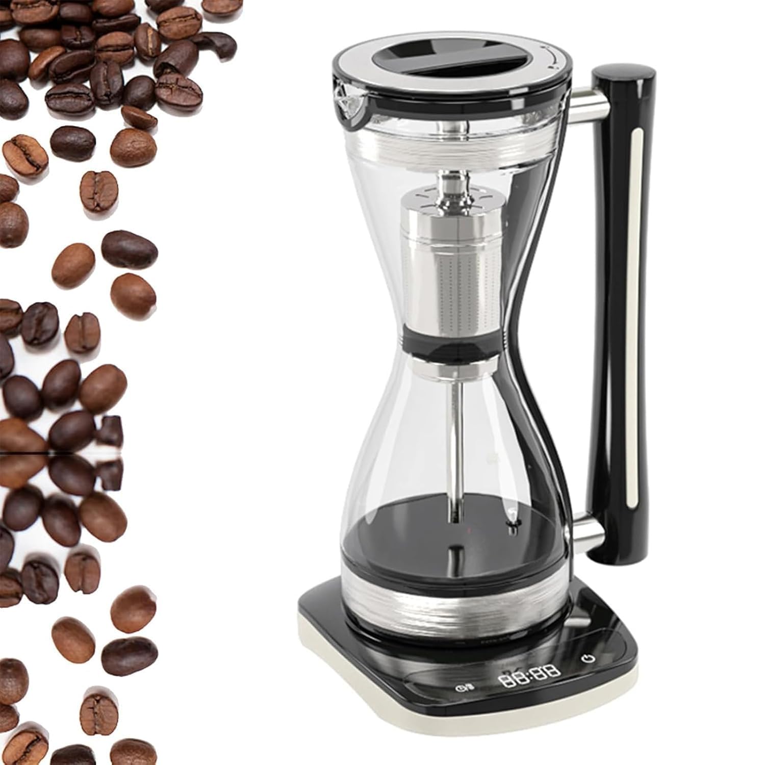 750-W-Glas-Siphon-Kaffeekanne, Elektrische Siphon-Kaffeemaschine, 240 Ml Fassungsvermögen, 3-stufig Einstellbar, Trockengehschutz, Smart Touch, Für Zuhause Und Büro
