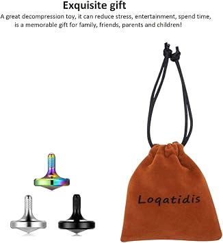Metal Stainless Steel Spinning Top, Well Made EDC Decompression Toy, Perfectly Balanced, Spin Smooth, Long Rotation Time, Helps Relieve Stress and Anxiety (3PCS Black+Silver+Iridescent/S)