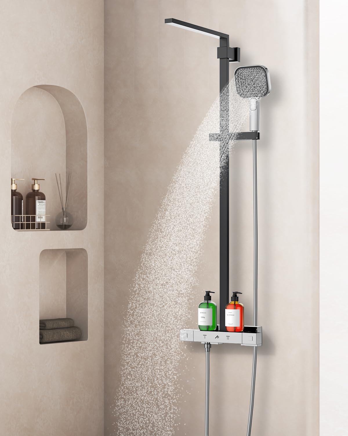 Soffione Doccia Anticalcare, Doccino per Doccia Alta Pressione, Doccetta Grande 135 mm 【Silicone Qualità Alimentare】, 【Risparmio idrico 43%】, Telefono Doccia 3 Modalità di Getto, Cromato (senza tubo)