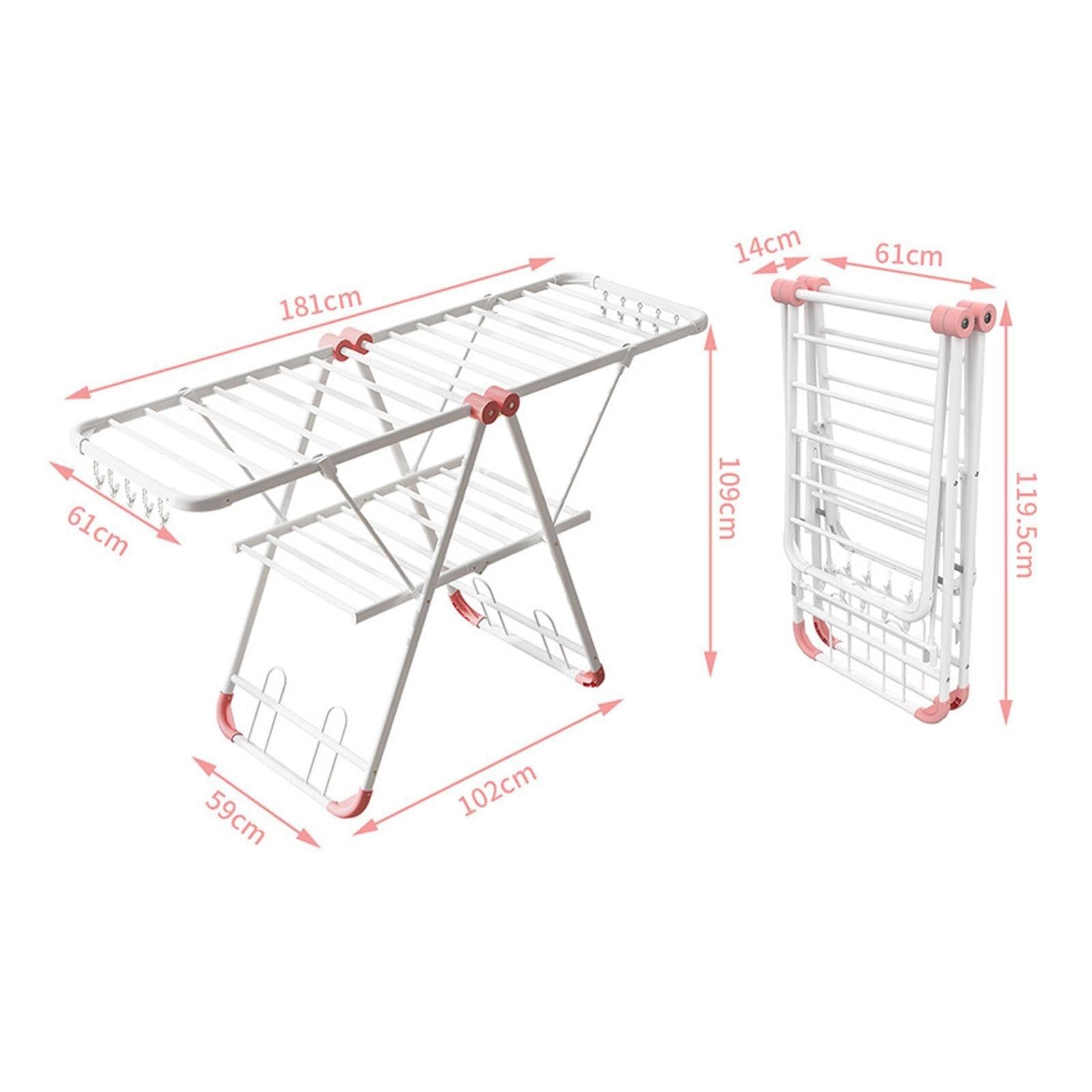 Faltbarer Wäscheständer mit 2 Ebenen, leichter Aluminium-Trockenständer für drinnen und draußen, platzsparendes, freistehendes Design