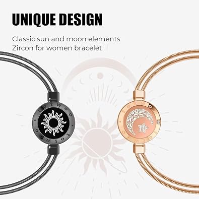 TOTWOO Touch Bracelets for Couples, Vibration & Light up for Love Couples | Long Distance Relationship Gifts for Girlfriend Bluetooth Pairing Jewelry