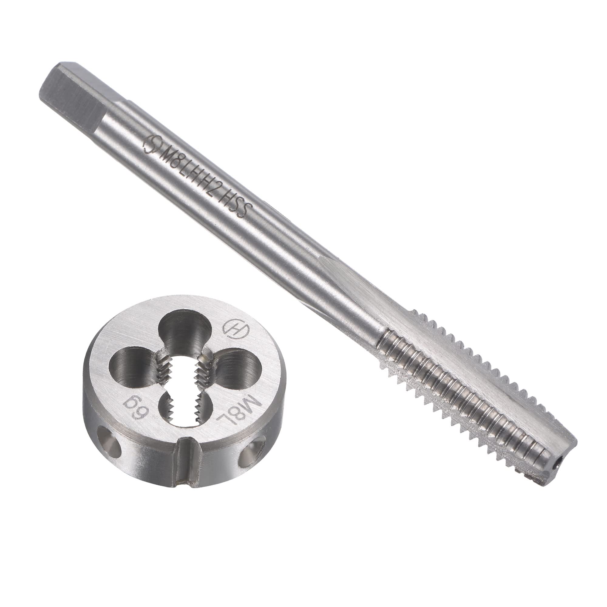 uxcell M8 x 1mm Metric Left Hand Tap and Die Set, Machine Thread Screw Tap with Round Threading Die, Tap & Die Kit for Nut Screw Bolt Thread Repair — Amazon image 7