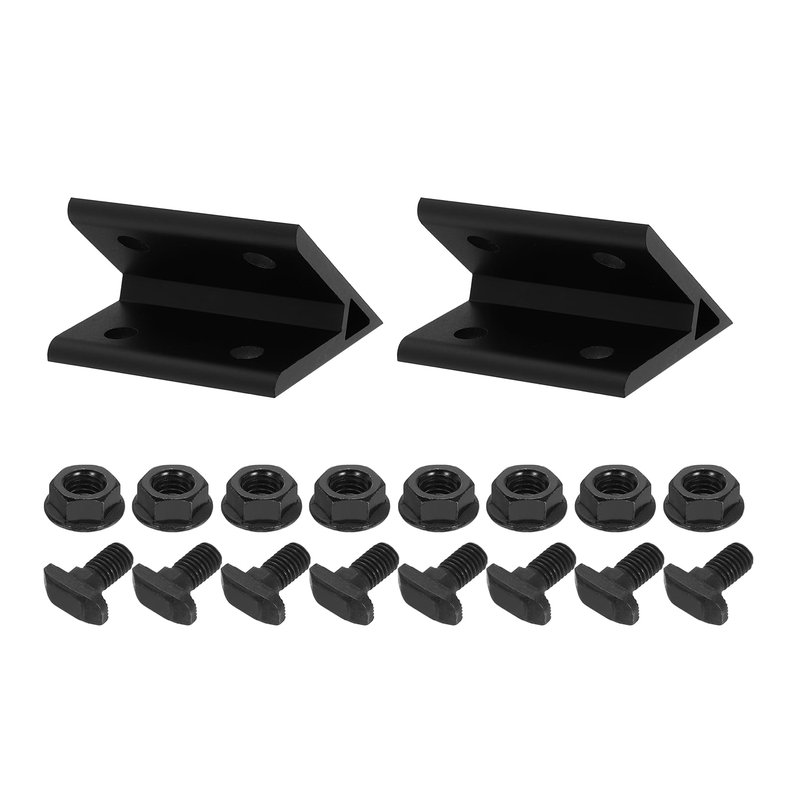 Équerre d'angle 45 degrés pour stopper le jeu des profilés alu 4080 noirs - Lot de 2