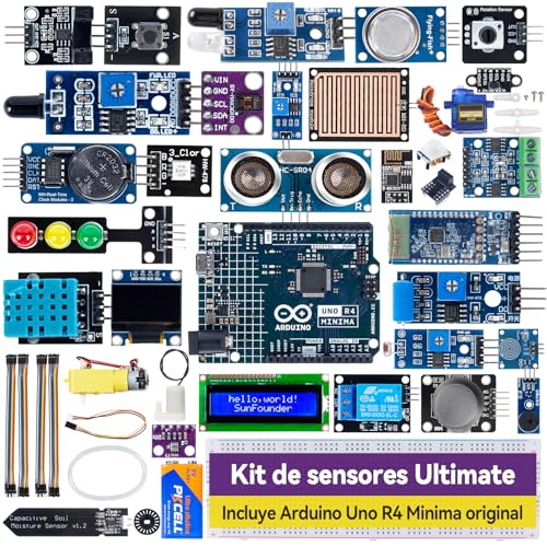 Sunfounder - Kit de sensores con Original Arduino Uno R4 Minima,
