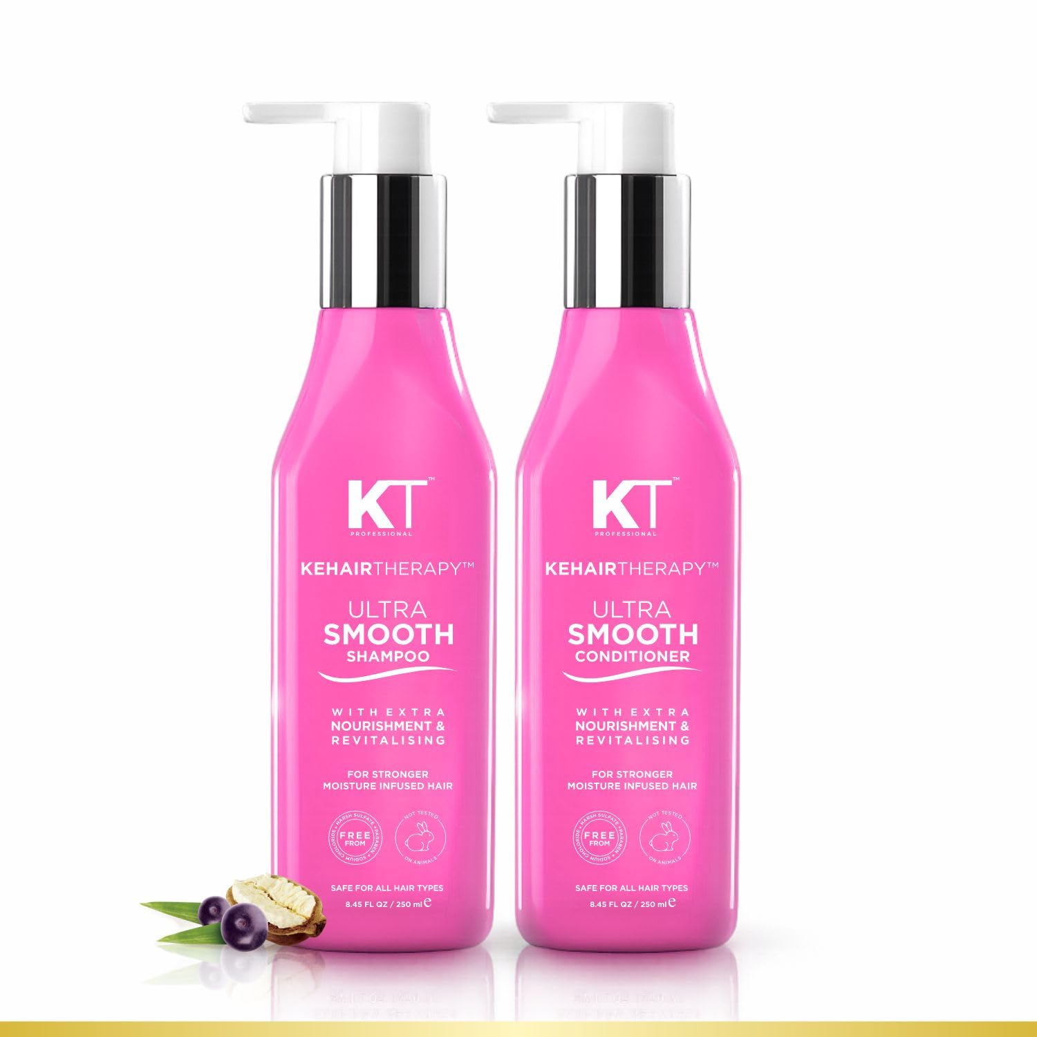 KT Professional Keratin Protein Ultra Smooth Shampoo & Conditioner Combo | Sulfate & Paraben Free | Straightening & Smoothing | Extra Nourishment & Shine | For Dry, Frizzy & Chemically Treated Hair | Pack of 2 (250ml Each)-image-31