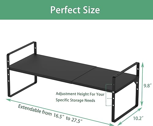Miniatura 5 de iPEGTOP Estante organizador grande expandible para armario de cocina, estantes apilables de almacenamiento de despensa, altura ajustable, estante de