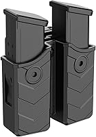 TEGE Universal Double Mag Pouch: Adjustable Retention Dual Stack Holster for Glock, Sig Sauer, S&W, Beretta 9mm/.40 Magazines
