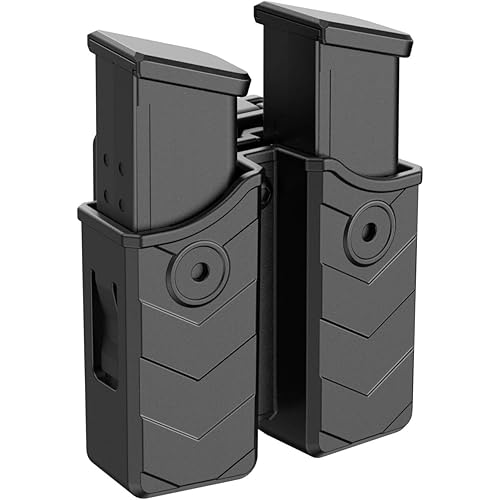 Universal Double Magazine Pouch - Dual Stack Mag Holster with Adjustable Retention for Glock, Sig Sauer, S&W, Beretta, Browning, Taurus, H&K, Springfield, Ruger Pistol Mags