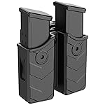 Universal Double Magazine Pouch, 9mm .40 Double Stack Mag. Holder Dual Holster with 1.5\'\'-2\'\' Belt Clip for Glock Sig sauer S&W Beretta Browning Taurus H&K Most Pistol Mags
