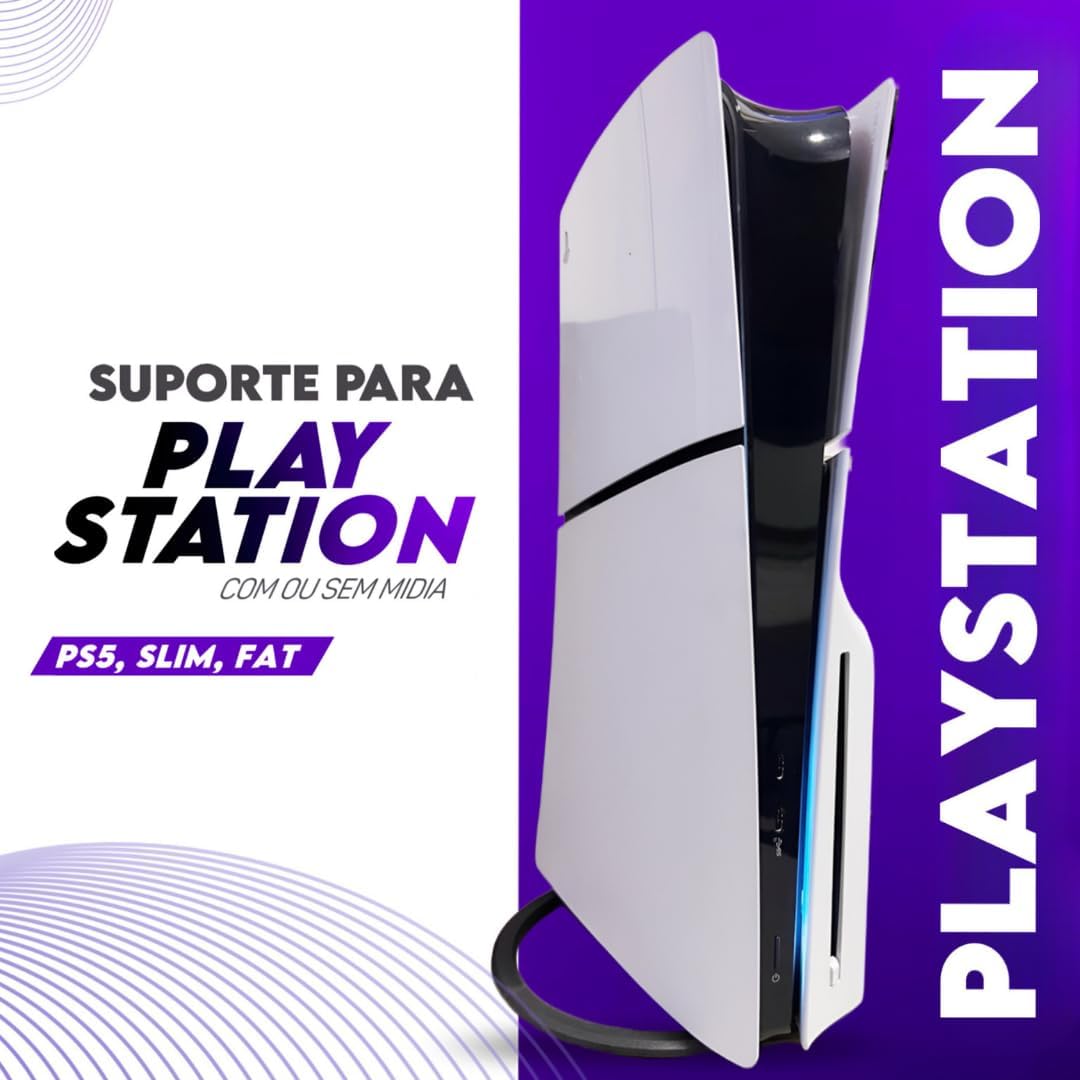 Suporte Base Vertical Compatível com Playstation 5 Ps5 Slim Fat Pro Digital Todos os Modelos