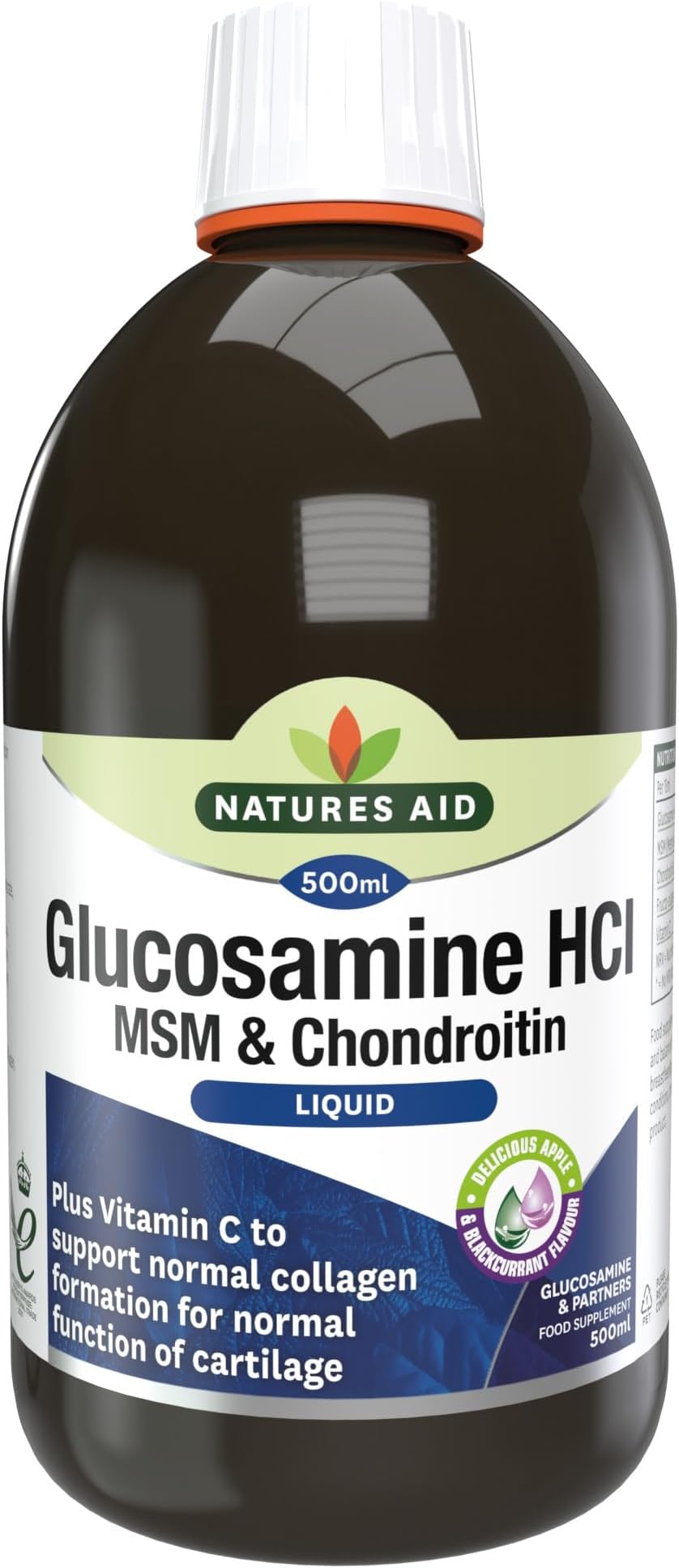 Glucosamine MSM & Chondroitin with Vitamin C Liquid 500ml - High Strength Joint Support - Mobility & Cartilage Health, Collagen Formation, Non-GMO, Gluten-Free Supplement