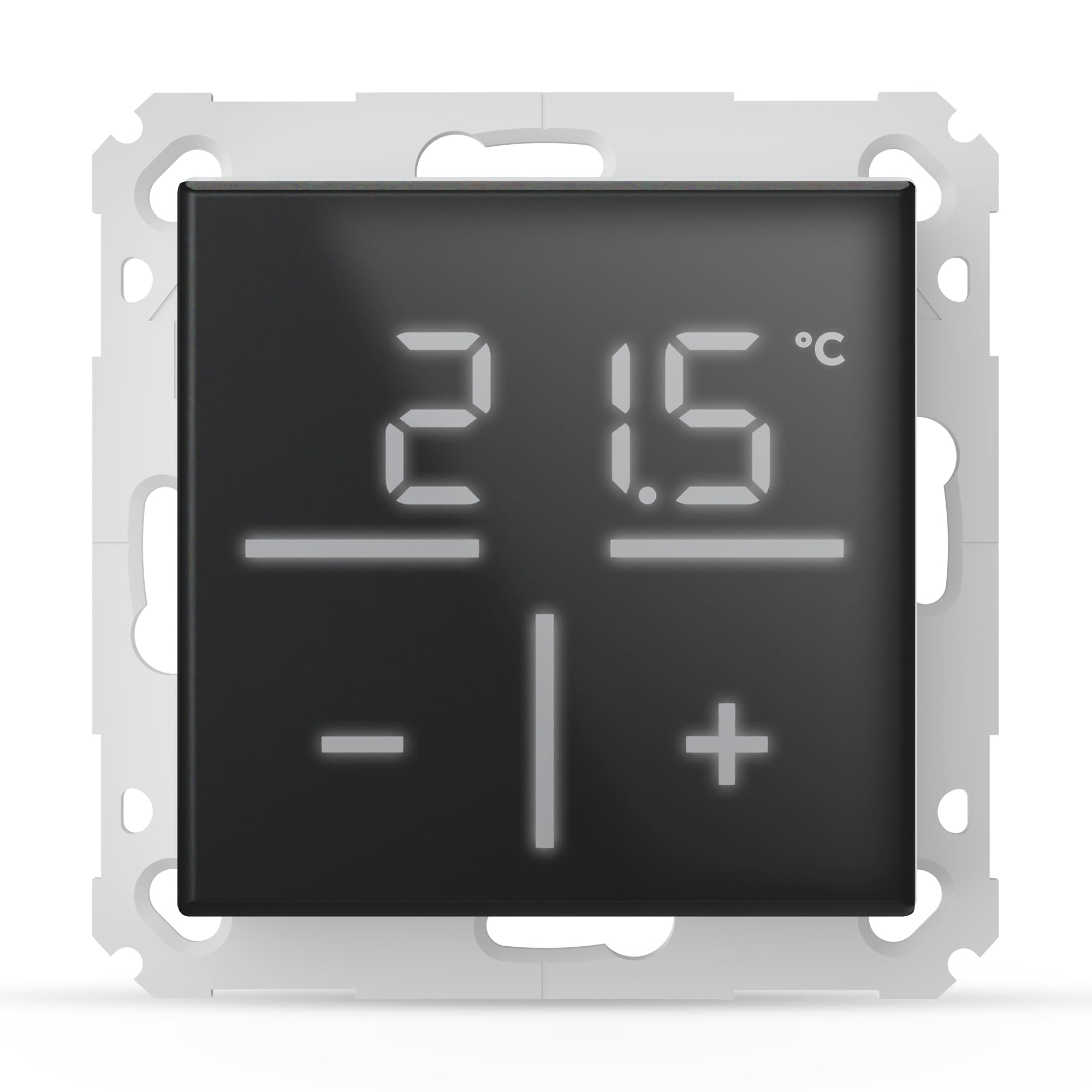 Homematic IP Glas-Wandthermostat, schwarz, Smart Home, misst Temperatur + Luftfeuchtugkeit, digitales Thermostat Heizkörper/Fußbodenheizung mit App, Alexa, Google Assistant, Energie sparen, 161570A0