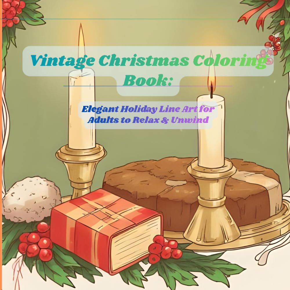 Vintage Christmas Coloring Book: Elegant Holiday Line Art for Adults to Relax & Unwind: Elegant Holiday Line Art for Adults to Relax & Unwind