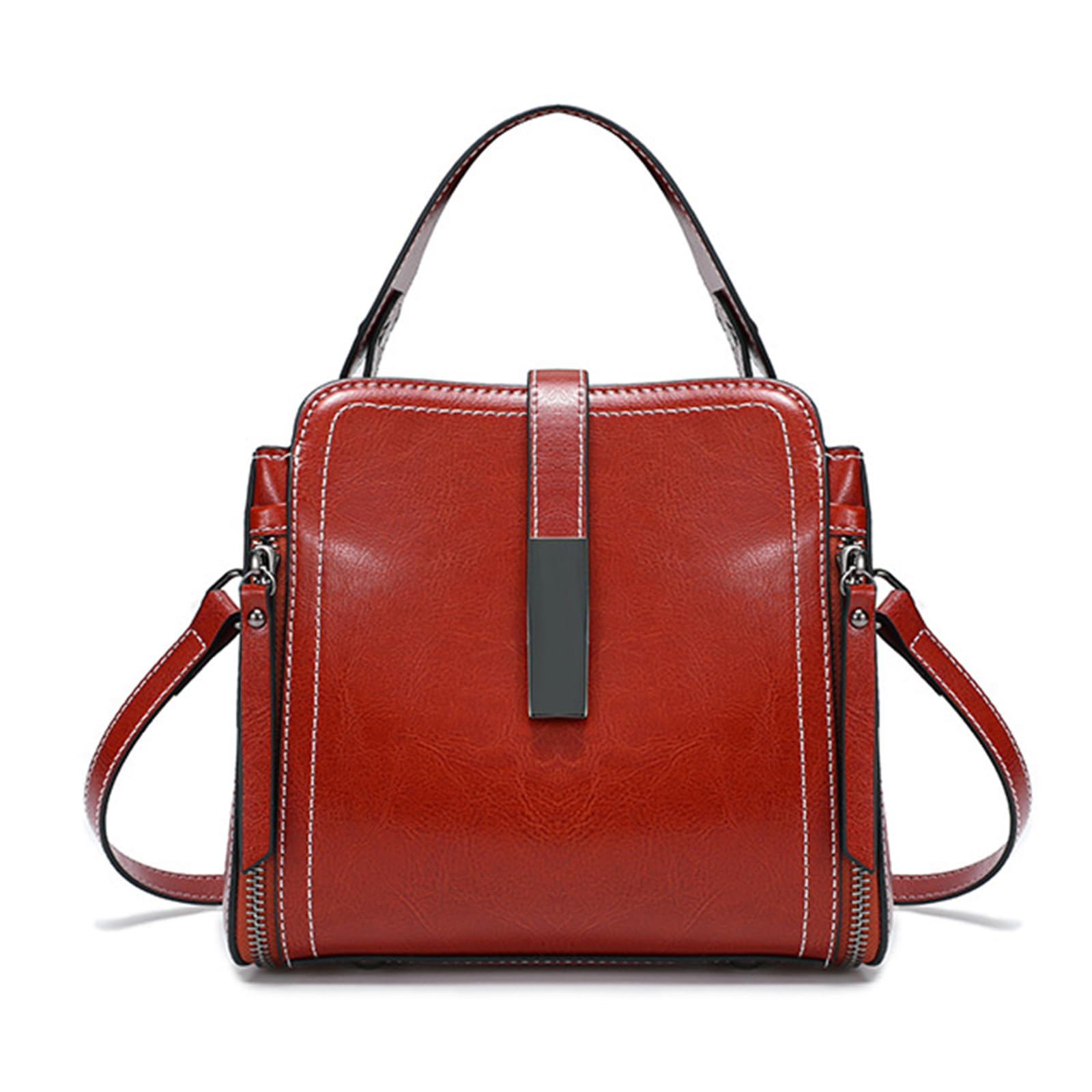 FAOONNMY Women's Handbags Versatile Crossbody Bags Retro-Style Commuter Shoulder Bags,Red