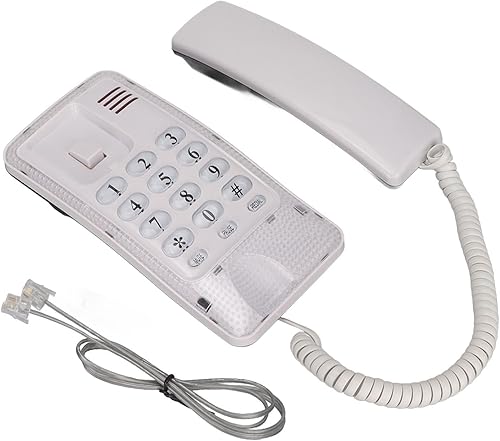 Miniatura 7 de Teléfono con cable montado en la pared con silencio de flash de redireccionamiento, material ABS, diseño portátil para el hogar, hotel, escuela,