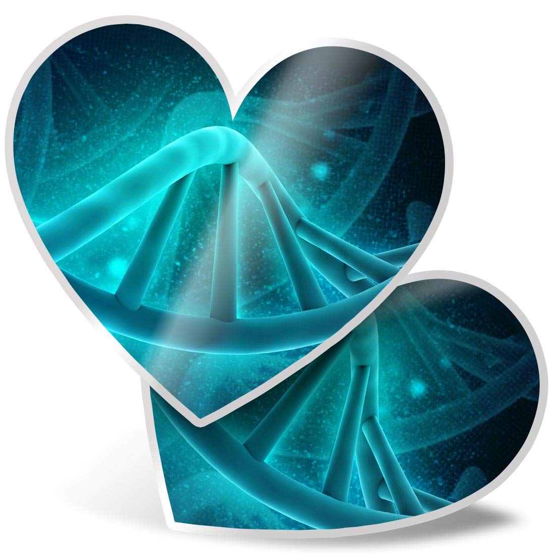 2 x Heart Stickers 7.5 cm - DNA Structure Science Chemistry Fun Decals for Laptops,Tablets,Luggage,Scrap Booking,Fridges, #8766