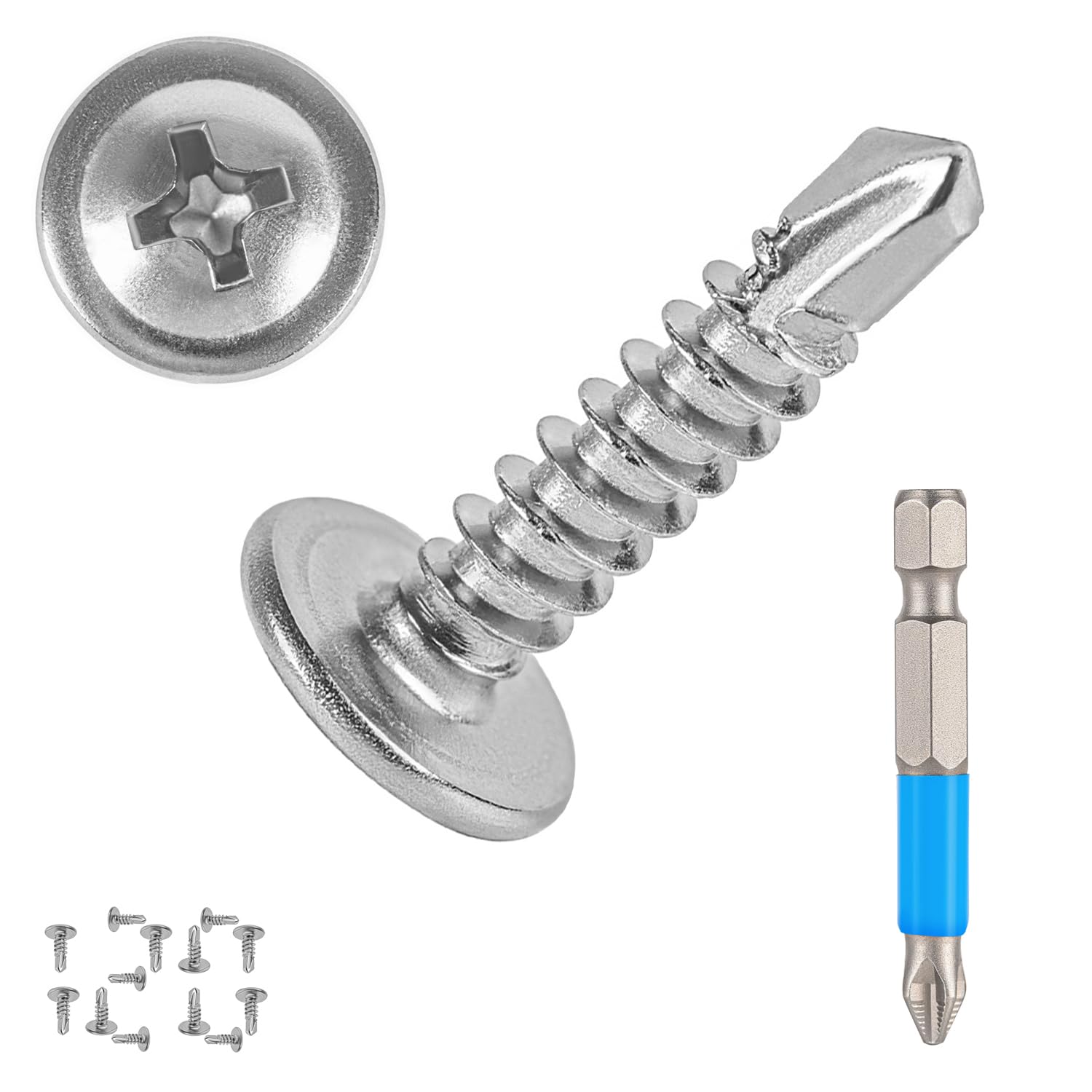 QSJ Stainless Steel Sheet Metal Screws - 120 Pack -12 QSJ Stainless Steel Sheet Metal Screws - 120 Pack -12
