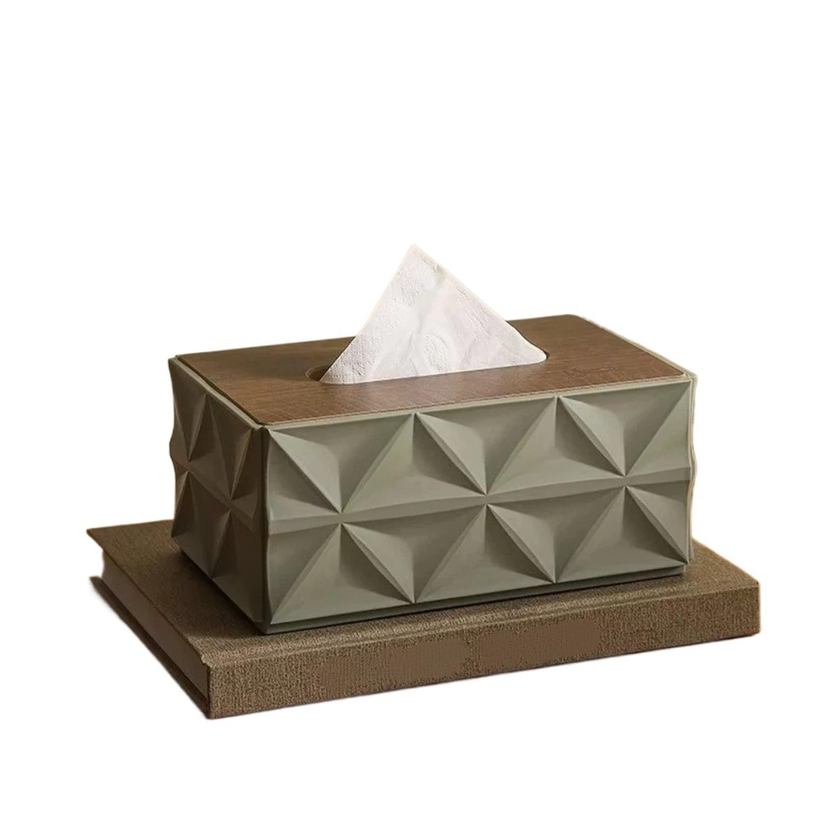 Ropicean 2pcs Elegant Wooden Lid Tissue Box - Stylish Napkin Holder for Home and Office