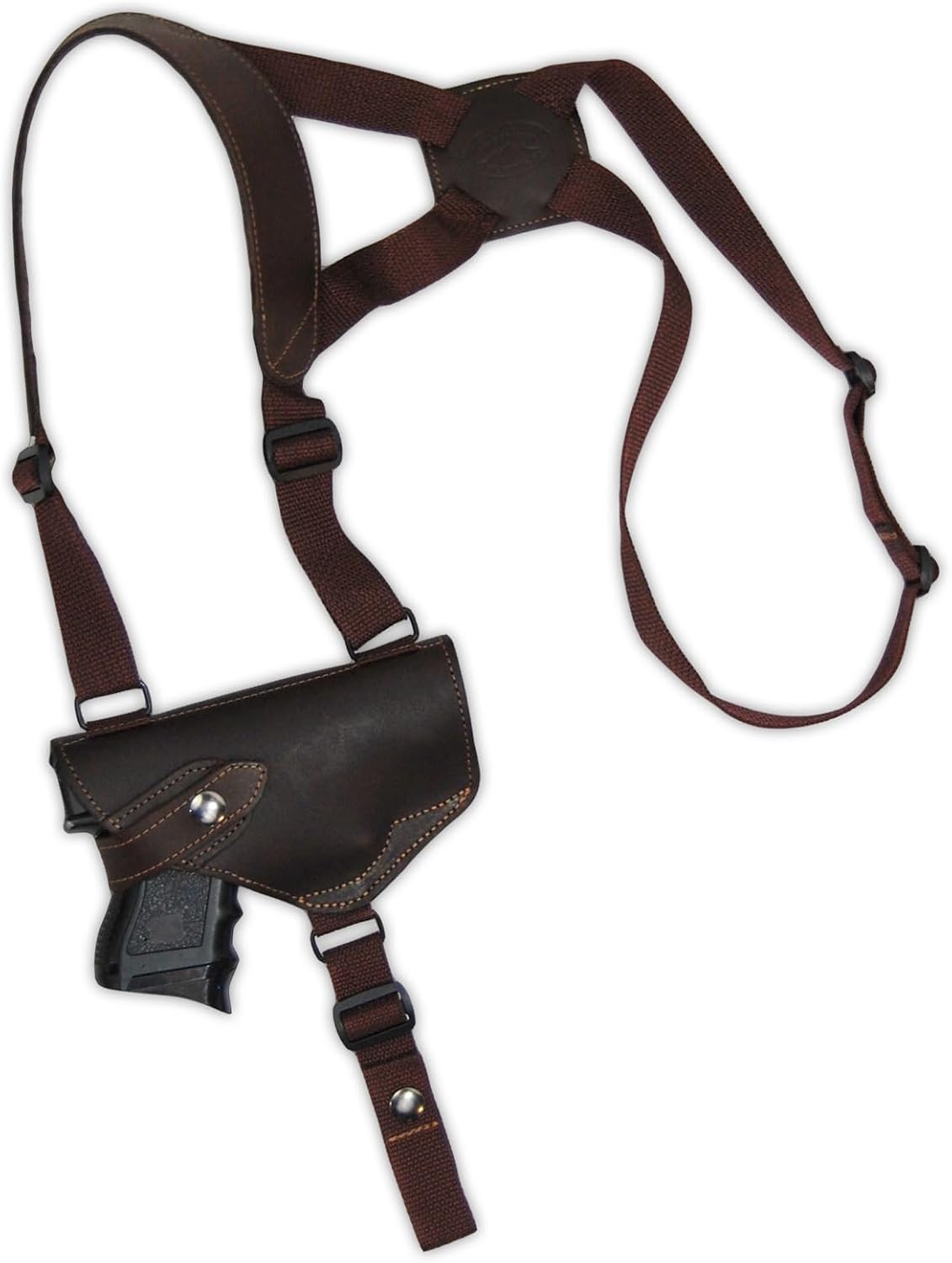 New Barsony Brown Leather Shoulder Holster for Compact 9mm 40 45 Pistols