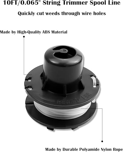 Miniatura 4 de 88185 - Línea de recortadora de hilo compatible con Toro 51241 51460 51464 51467, carrete de repuesto de 10 pies y 0.065 pulgadas, paquete de 4