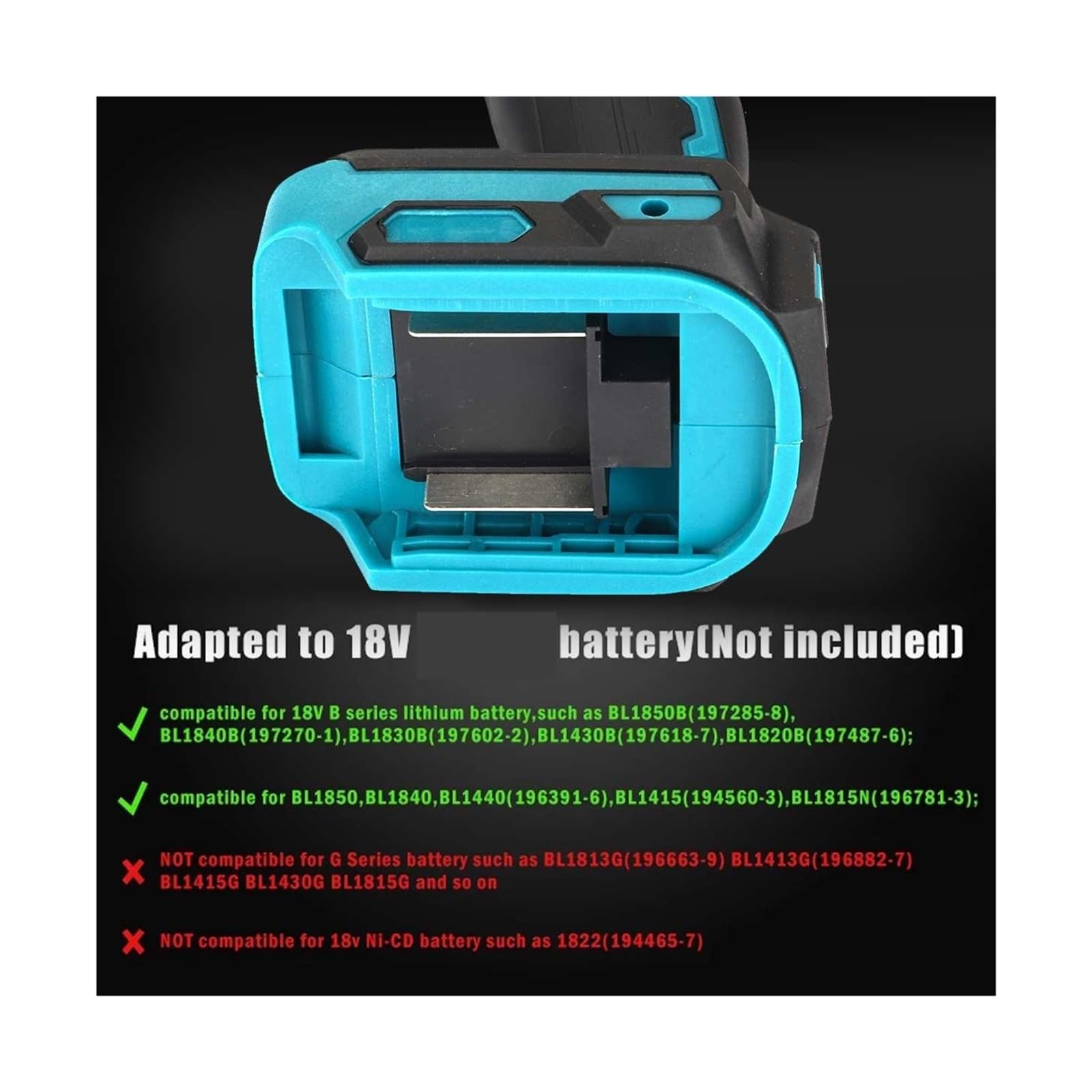 Soplador centrífugo 8 Piezas 1000 W 45000 RPM soplador de Polvo inalámbrico, inflador función vacío Juguete multifunción for batería 18 V