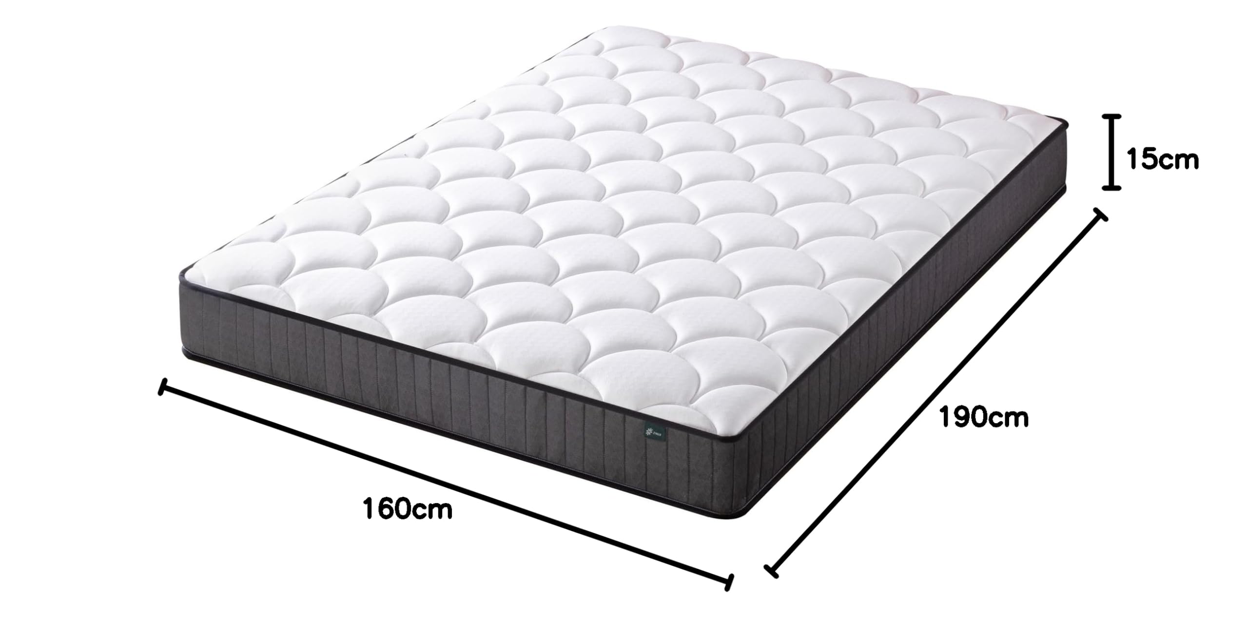 Zinus materasso 160x190 cm - Altezza 15 cm - Materassi a molle insacchettate e memory foam - Materasso ibrido