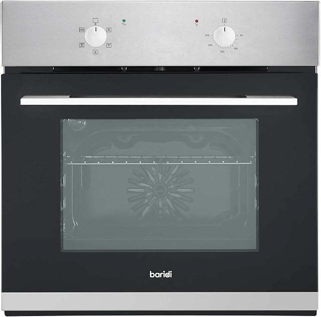 Baridi 60cm Built-In Five Function Fan Assisted Oven, 55L Capacity, Stainless Steel - DH125