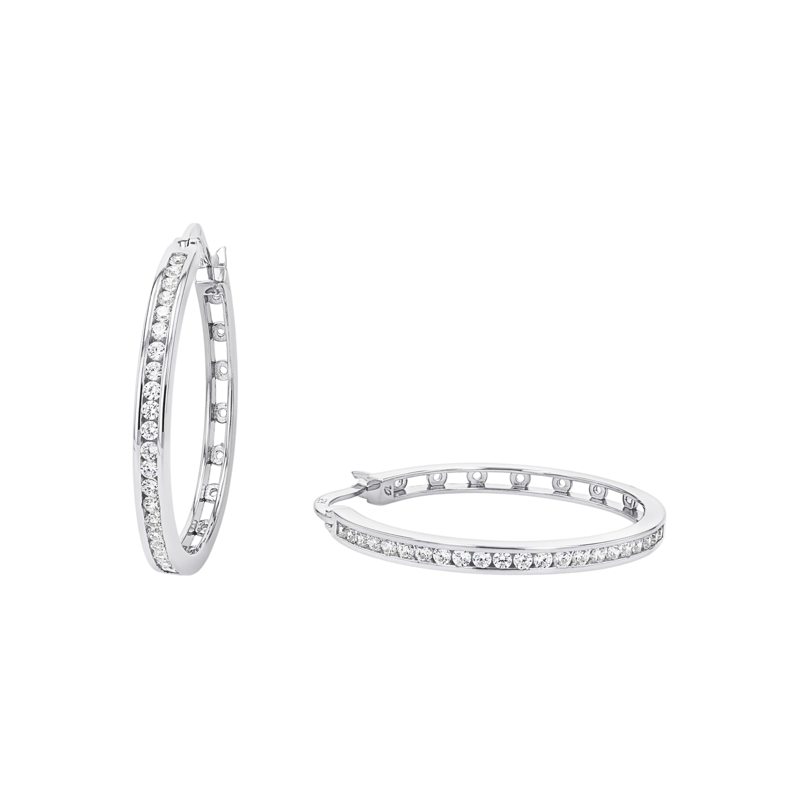 Tom Tailor Creolen für Damen, Sterling Silber 925, mit Zirkonia, 33 mm, silber, Geschenkidee, Ohrschmuck, Damenschmuck, 2100573
