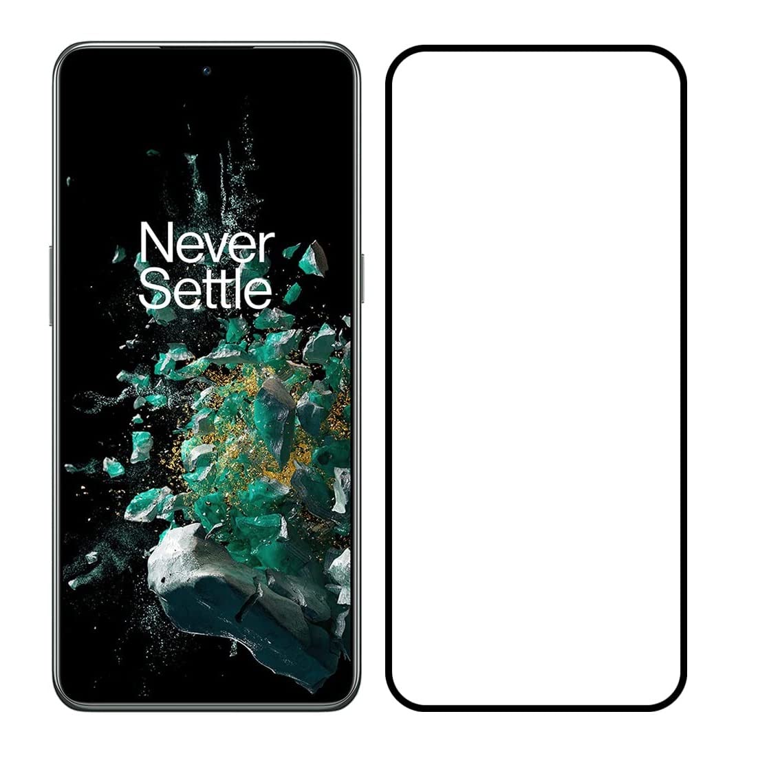 Muzz One Plus 10T 5G / One Plus Ace Pro Screen Protector Glass Full Glue Tempered Screen Guard Anti-Fingerprints Shatter-Resistant for One Plus 10T 5G / One Plus Ace Pro Black