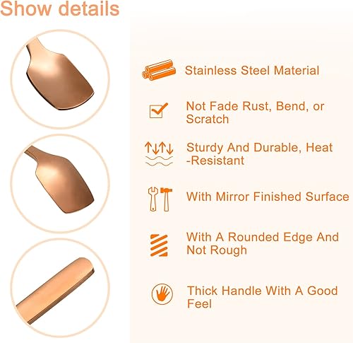 Miniatura 3 de uxcell Cuchara agitadora de acero inoxidable, 4 cucharas de mango largo de 6 pulgadas de largo, cucharas cuadradas para mezclar, cucharas de café,
