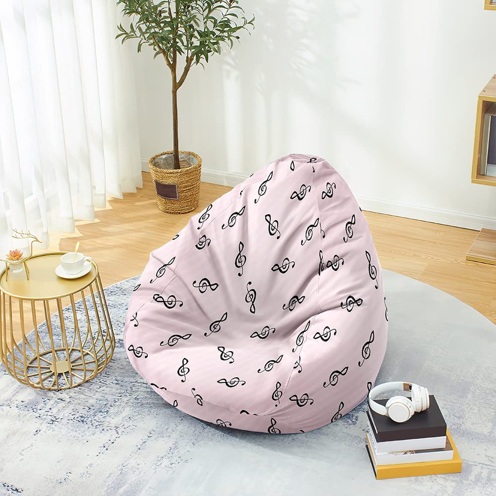Mateju Pouf Poire Géant Adulte Et Enfant - Musique Rock - Fauteuil Salon Confortable (S, Notes)