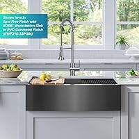 Vista 8 de Kraus KPF-1691MB Britt - Grifo de cocina de 2ª generación de estilo comercial desplegable con un solo mango, color negro mate