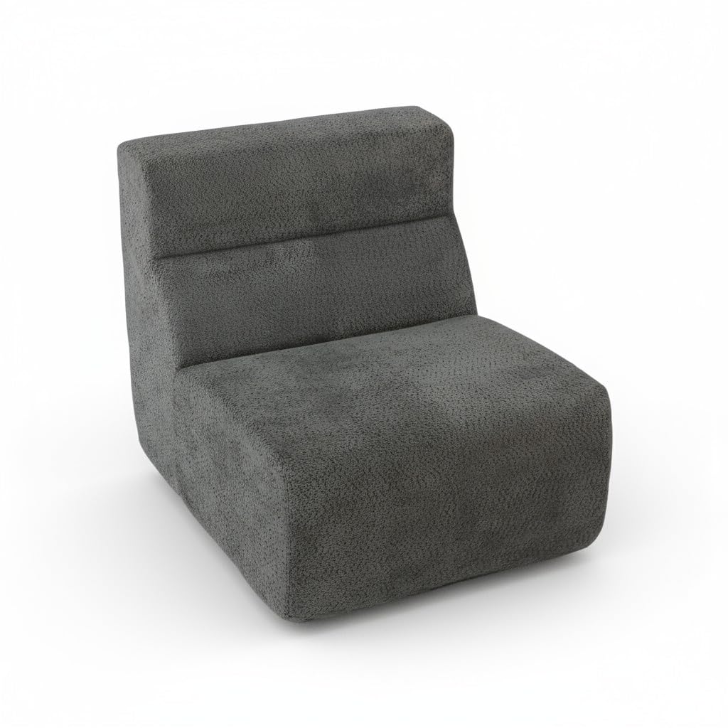 Bodenstuhl mit Hochdichtem Schaumstoff, Grau Ergonomischer Meditationsstuhl, Lazy Sofa, Relaxsessel für Wohnzimmer (Dunkelgrau)