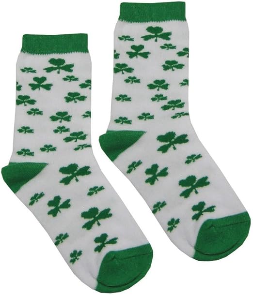 Irish Baby Baby Shamrock Socks (White)