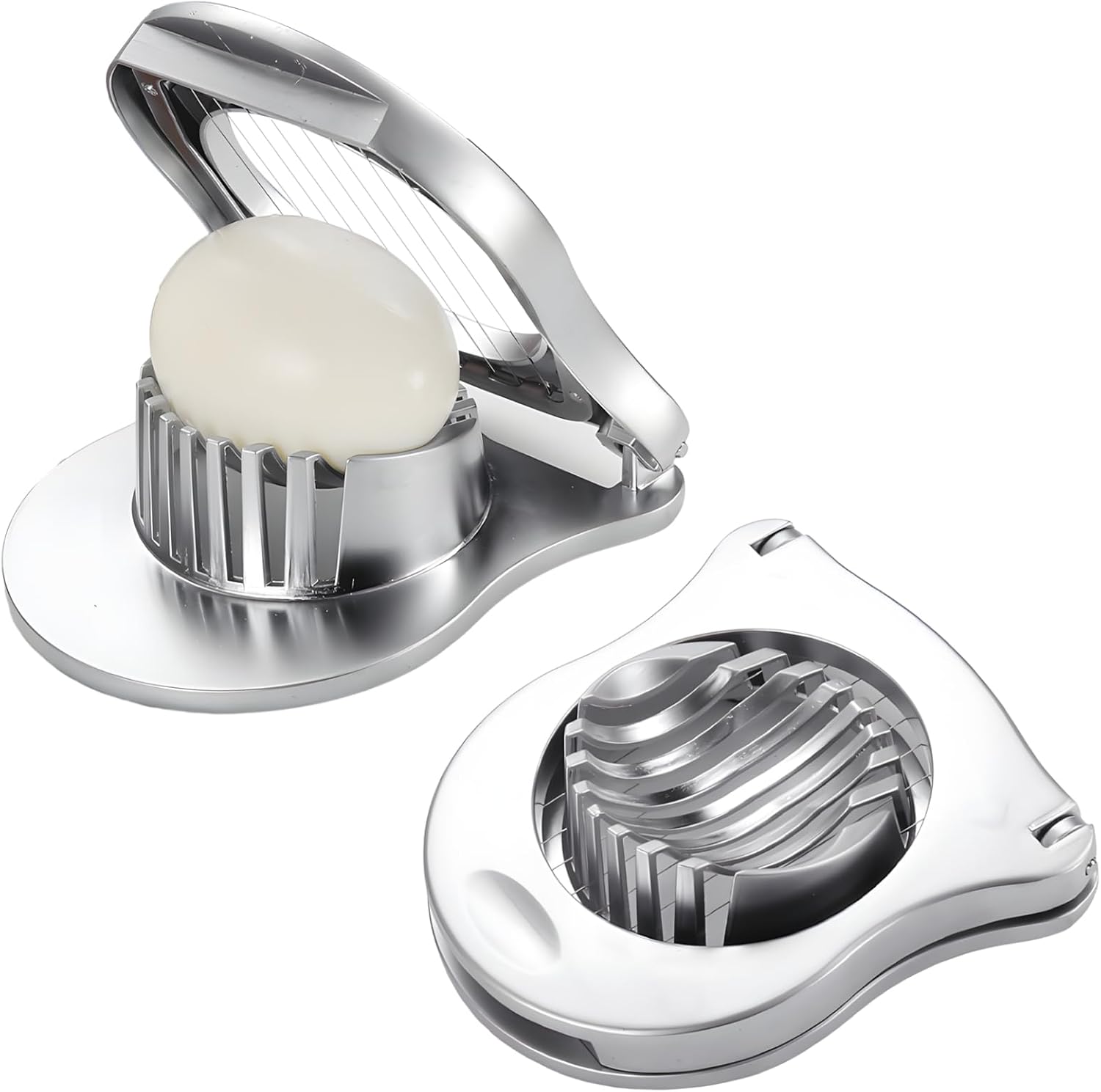 Egg Slicer 2-Pack, Zinc Alloy Cutter With Stainless Steel Wires, Easy-Clean Kitchen Tool For Breakfast & Salad Preparation