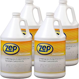 Zep Lemongrass Carpet Extraction Solution Concentrate - 1 Gallon (Case of 4) 1041398 - Helps Prevent Stains and Leave No Residue