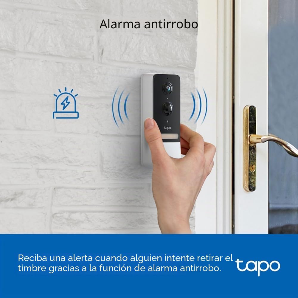 Tapo D230S1 Timbre de Video con Batería 2K 5MP Detección de IA Visión Nocturna Color Campo Amplio