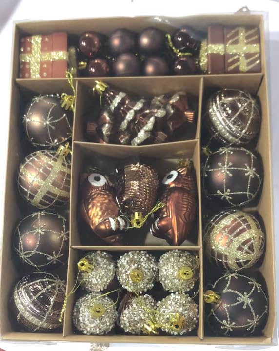 クリスマス ボール オーナメント セット SVNVIOZ 北欧風 6㎝ ゴールド・コッパー ゴールド ボール クリスマスツリー 飾り 豪華 多種類 おしゃれ デコレーション