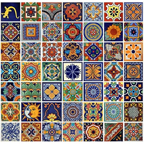 COLOR Y TRADICIÓN 100 Mexican Tiles 4x4 Handpainted Hundred Pieces 50 Different Designs Cover
