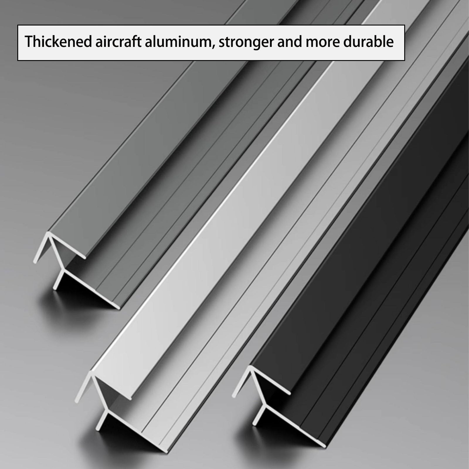 Fliesenumrandung aus Aluminium für Außenwände und Wand, 3,5-18,5 mm, 100 cm, 3 Stück, Anti-Kollision, dekorativ, für Flur, Lobby, Wohnzimmer (Gold, 9,5 mm)