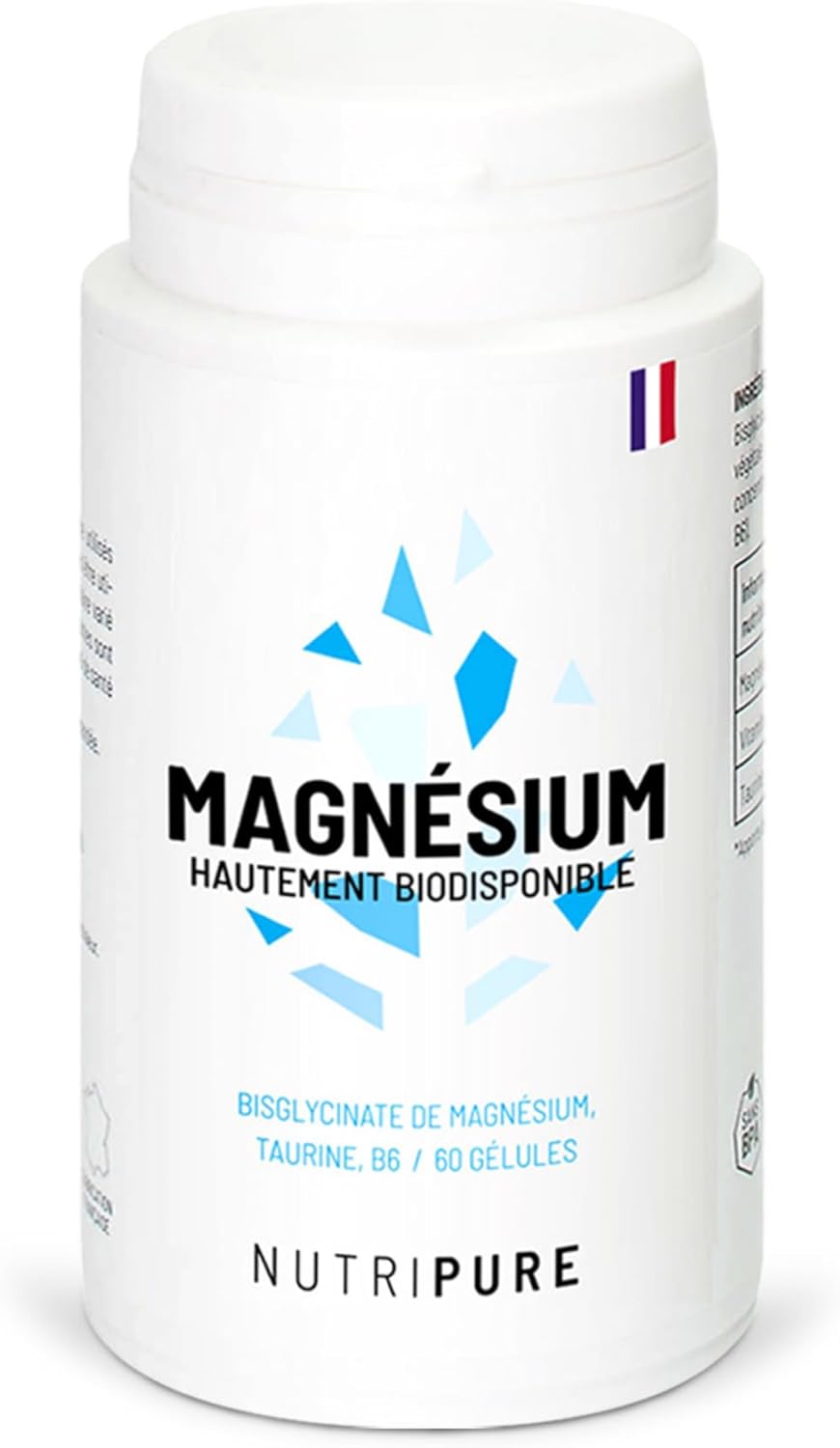 Nutripure | Magnesium Bisglycinate + Taurine & Vitamin B6 | High Absorption & Concentration | Anti-Fatigue | 100% Vegan | 60 Vegetable Capsules | 1 Month Cure | Made in France Nutripure | Magnesium Bisglycinate + Taurine & Vitamin B6 | High Absorption & Concentration | Anti-Fatigue | 100% Vegan | 60 Vegetable Capsules | 1 Month Cure | Made in France