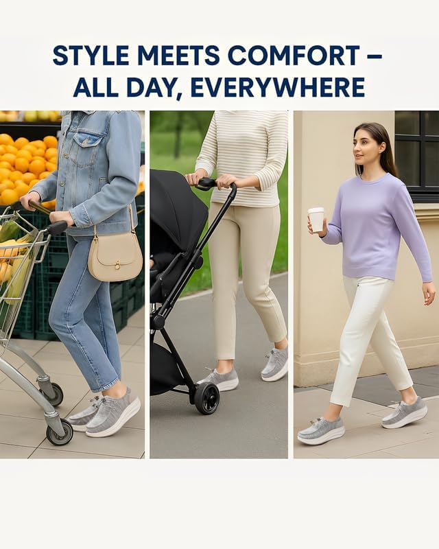 Oude Women’s Orthopedic Platform Loafers – 2 Inch Rocker Sole Boat Shoes with Arch Support, Comfortable Slip-Ons for Walking, Work, Nurses, Standing All Day - Image 6