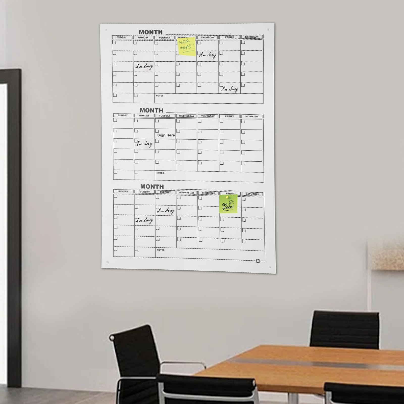 Calendario De Pared Acrílico Rosa - 15,7x11,8 Pulgadas, Superficie De Borrado En Seco, Ideal Para Planificación Mensual