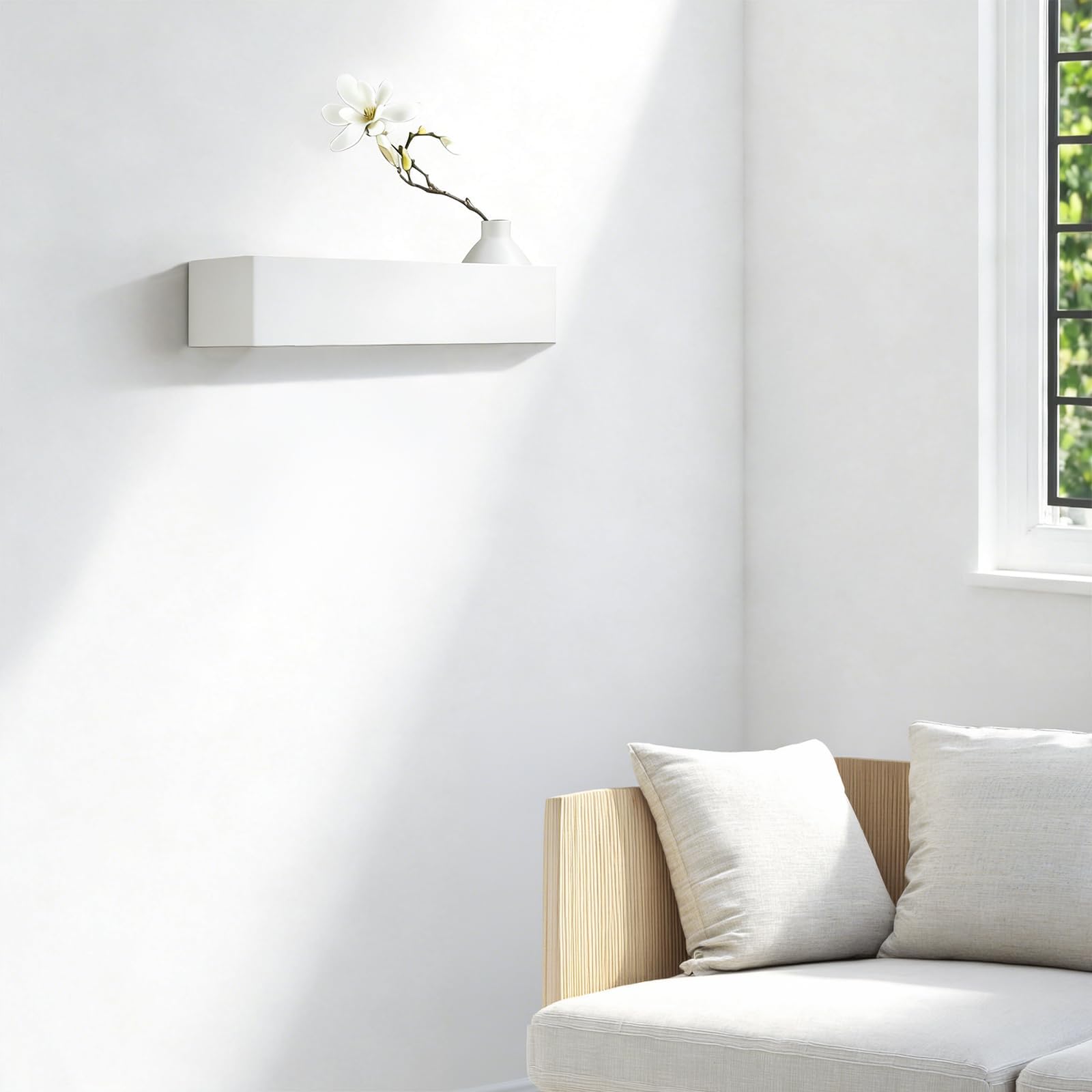 HASLED Colgador de Llaves para Pared con Estante y 5 Ganchos, Cuelga Llaves Pared de Metal y Madera, Organizador de Llaves Blanco, 30 x 7,5 x 6 cm, para Entrada, Pasillo, Salón