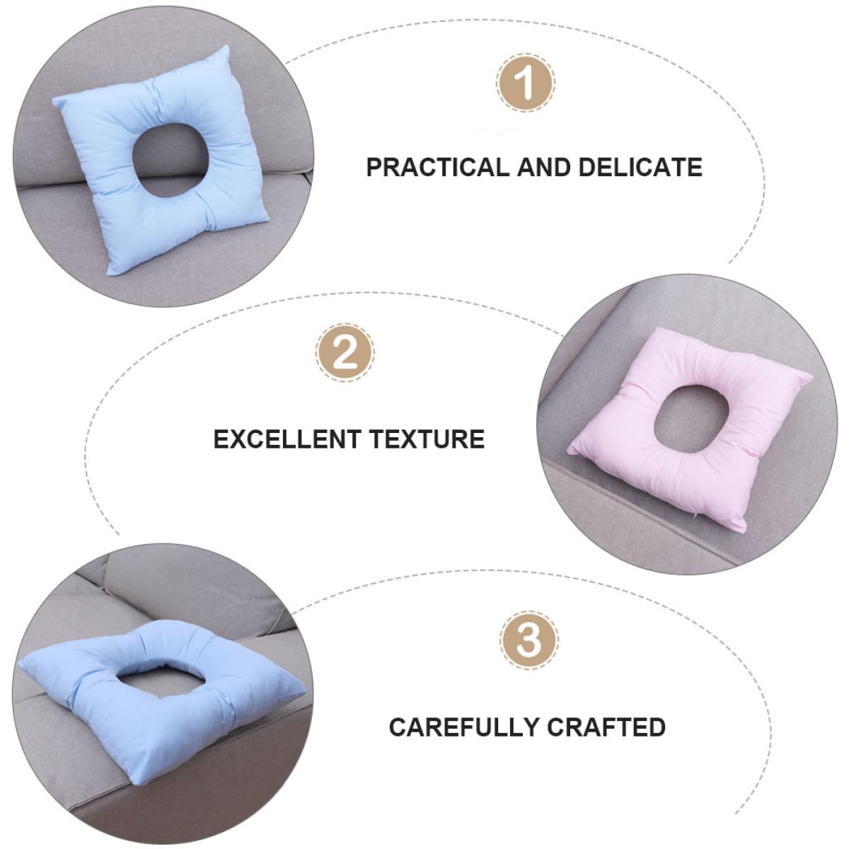 Hohopeti 2pezzi Cuscino per Massaggio in Cotone da Cuscino Faccia in Giù per Viso e Corpo per Spa Salone di Bellezza e Viaggio