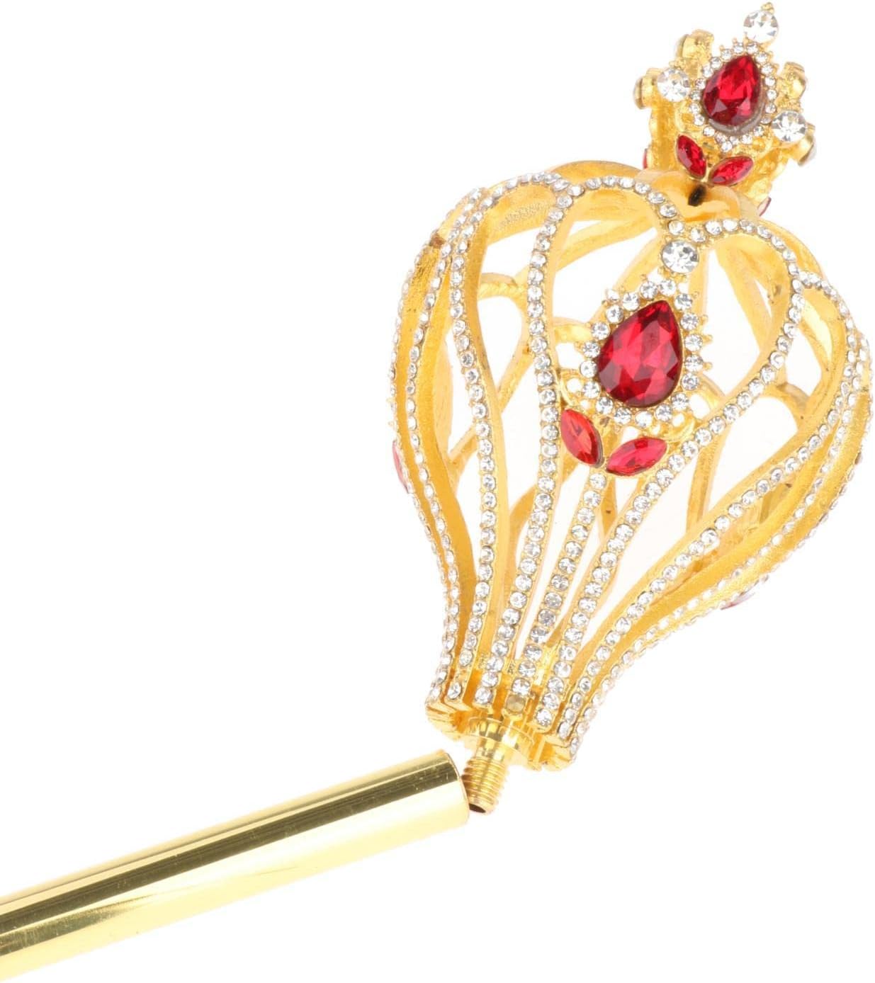 Popular Bright Fairy Wands Fairy Sticks Queen Rhinestone Scepter for Handheld Props Birthday Pageant Fancy Dress Party Christmas, Red
