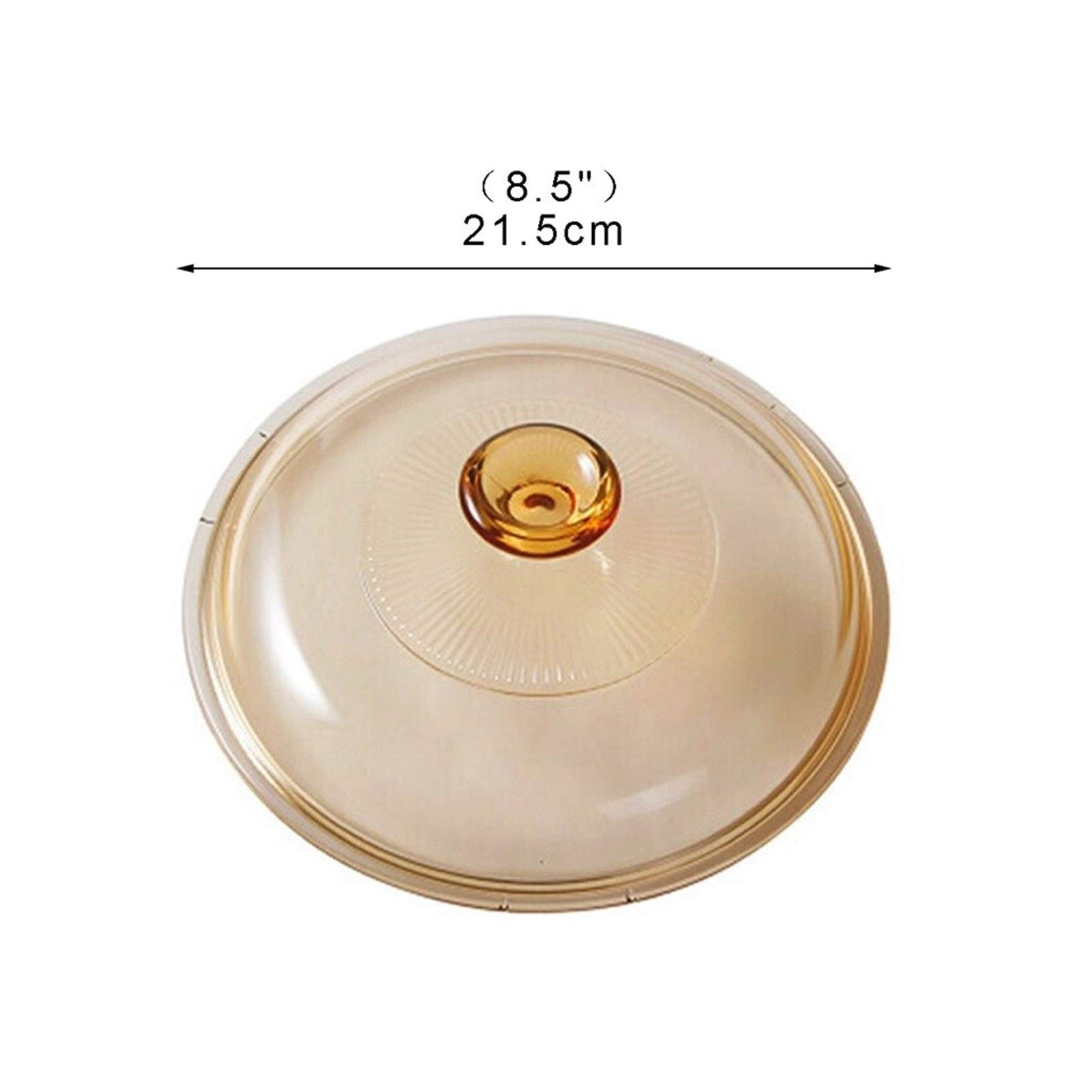 Tapas para sartenes 7,3 "/ 8,5" Tapa Transparente de Pyrex de Vidrio Cubierta de Metal con Tapa Tapa Tapa Brown por Cuencos y ollas Tapa Universal para Ollas (Size : 21.5cm)